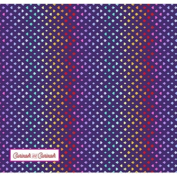 Tula Pink Curiouser & Curiouser "Suited & Booted"  Purple Cotton  Fabric 1 Yard - Picture 1 of 1